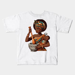 Afrocentric Mother And Baby Kids T-Shirt